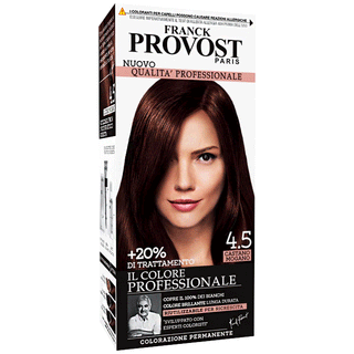 Frank Provost, Trattamento Tinta Colorazione Capelli Professionale, Copre il 100% Dei Capelli Bianchi, Castano Mogano 4.5