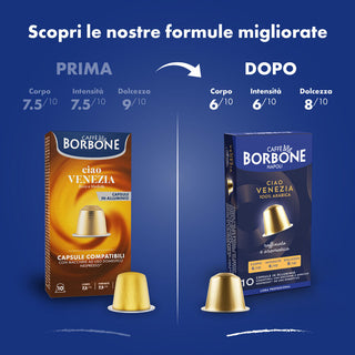 Caffè Borbone 100 Capsule in Alluminio COMPATIBILI con macchine Nespresso miscela Ciao Venezia