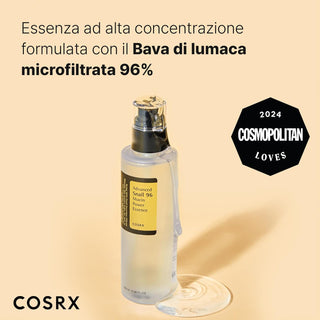 COSRX Advanced Snail Mucin 96% Power Face Serum, Siero idratante Per il Viso, Essenza alla Mucina di Lumaca, Pelle Luminosa Sotto Al Trucco, 100 ML