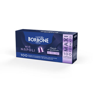 Caffè Borbone 100 Capsule in Alluminio COMPATIBILI con macchine Nespresso miscela Mia Napoli