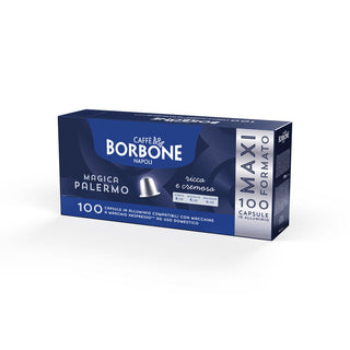 Caffè Borbone 100 Capsule in Alluminio COMPATIBILI con macchine Nespresso miscela Magica Palermo