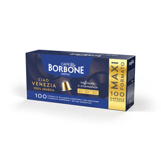 Caffè Borbone 100 Capsule in Alluminio COMPATIBILI con macchine Nespresso miscela Ciao Venezia
