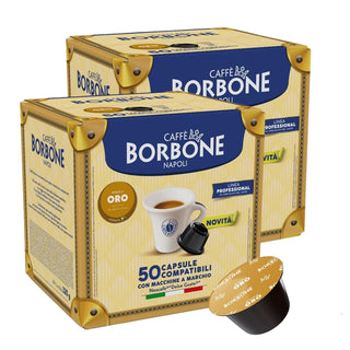 Caffè Borbone 100 capsule (2 confezioni da 50) Miscela ORO, Compatibili con le Macchine Nescafè® Dolce Gusto®
