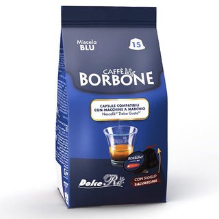 Caffè Borbone 90 capsule (6 confezioni da 15) Miscela BLU, Compatibili con le Macchine Nescafè® Dolce Gusto®