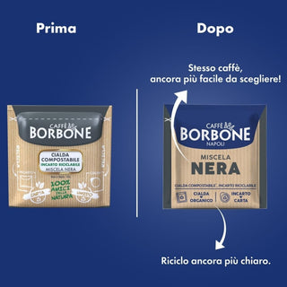 Caffè Borbone 150 Cialde Ese 44 mm Miscela Nera, Cialda Compostabile, Incarto Riciclabile