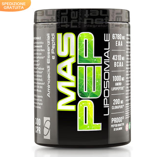 NET MAS PEP LIPOSOMIALE Pre-Intra e Post Workout con EAA Amminoacidi Essenziali e BCAA, Massimizza la Sintesi Proteica, la Crescita e il Recupero Muscolare