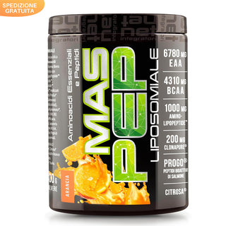 NET MAS PEP LIPOSOMIALE Pre-Intra e Post Workout con EAA Amminoacidi Essenziali e BCAA, Massimizza la Sintesi Proteica, la Crescita e il Recupero Muscolare