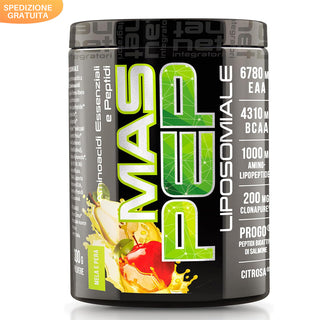 NET MAS PEP LIPOSOMIALE Pre-Intra e Post Workout con EAA Amminoacidi Essenziali e BCAA, Massimizza la Sintesi Proteica, la Crescita e il Recupero Muscolare