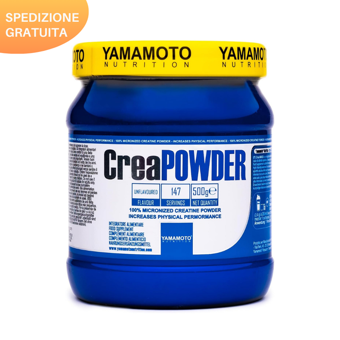 Creapowder 500 grammi, 100% Creatina Monoidrato, Per Incrementare le Prestazioni Fisiche Attività Ripetitive, Ad Alta Intensità e Breve Durata