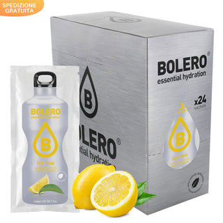 Bolero 24 Bustine 9g , Bevanda Istantanea Solubile, Zero Zuccheri, Vitamina C, Ice Tea Lemon (Tè al Limone)