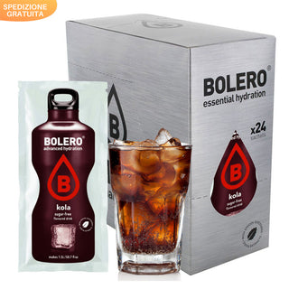 Bolero 24 Bustine 9g , Bevanda Istantanea Solubile, Zero Zuccheri, Vitamina C, Kola (Cola)