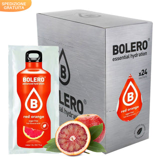 Bolero 24 Bustine 9g , Bevanda Istantanea Solubile, Zero Zuccheri, Vitamina C, Red Orange (Arancia Rossa)