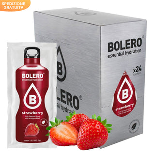 Bolero 24 Bustine 9g , Bevanda Istantanea Solubile, Zero Zuccheri, Vitamina C, Strawberry (Fragola)