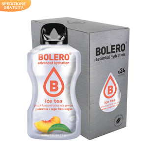 Bolero 24 Bustine 9g , Bevanda Istantanea Solubile, Zero Zuccheri, Vitamina C, Ice Tea Peach (Tè alla Pesca)