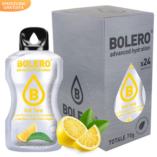 Bolero Sticks 24 Bustine 3g, Bevanda Istantanea Solubile, Zero Zuccheri, Vitamina C, Ice Tea Lemon (Tè al Limone)