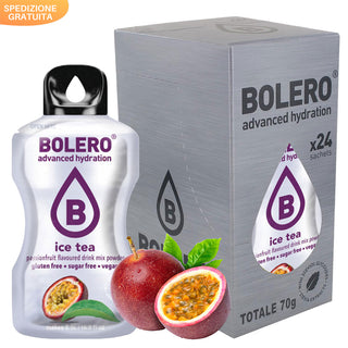 Bolero Sticks 24 Bustine 3g, Bevanda Istantanea, Ice Tea Passionfruit  - Tè al Frutto della Passione