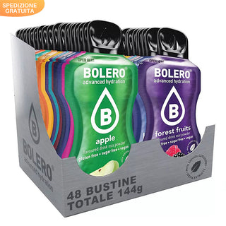 Bolero Sticks 48 Bustine MIX 3g, Bevanda Istantanea Zero Zuccheri e Poche Calorie