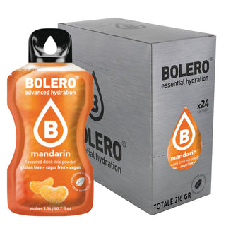 Bolero 24 Bustine 9g , Bevanda Istantanea Solubile, Zero Zuccheri, Vitamina C, Mandarin (Mandarino)