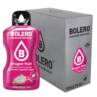 Bolero 24 Bustine 9g , Bevanda Istantanea Solubile, Zero Zuccheri, Vitamina C, Cherry Dragon Fruit (Frutto del Drago)