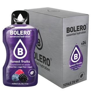 Bolero 24 Bustine 9g , Bevanda Istantanea Solubile, Zero Zuccheri, Vitamina C, Forest Fruits (Frutti di Bosco)