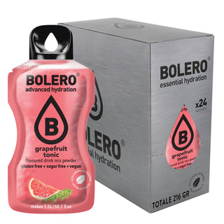 Bolero 24 Bustine 9g , Bevanda Istantanea Solubile, Zero Zuccheri, Vitamina C, Grapefruit Tonic (Tonico al Pompelmo)