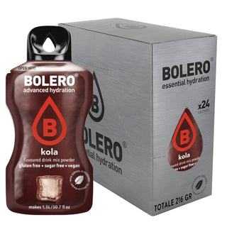 Bolero 24 Bustine 9g , Bevanda Istantanea Solubile, Zero Zuccheri, Vitamina C, Kola (Cola)