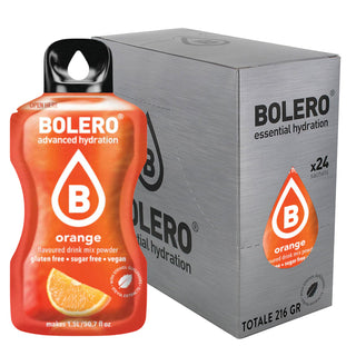 Bolero 24 Bustine 9g , Bevanda Istantanea Solubile, Zero Zuccheri, Vitamina C, Orange (Arancia)