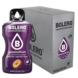 Bolero 24 Bustine 9g , Bevanda Istantanea Solubile, Zero Zuccheri, Vitamina C, Passionfruit (Frutto della Passione)