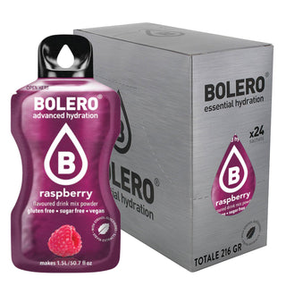 Bolero 24 Bustine 9g , Bevanda Istantanea Solubile, Zero Zuccheri, Vitamina C, Raspberry (Lampone)