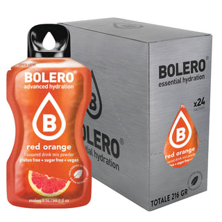 Bolero 24 Bustine 9g , Bevanda Istantanea Solubile, Zero Zuccheri, Vitamina C, Red Orange (Arancia Rossa)