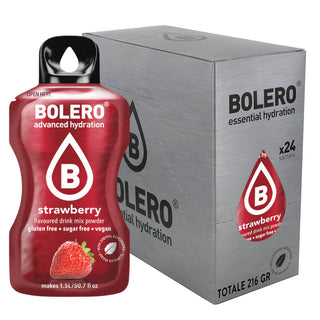 Bolero 24 Bustine 9g , Bevanda Istantanea Solubile, Zero Zuccheri, Vitamina C, Strawberry (Fragola)