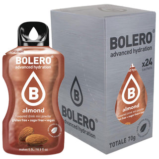 Bolero Sticks 24 Bustine 3g, Bevanda Istantanea Zero Zuccheri e Poche Calorie, Almond (Mandorla)