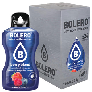 Bolero Sticks 24 Bustine 3g, Bevanda Istantanea Zero Zuccheri e Poche Calorie, Berry Blend (Miscela Frutti di Bosco)