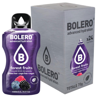 Bolero Sticks 24 Bustine 3g, Bevanda Istantanea Zero Zuccheri e Poche Calorie, Forest Fruits (Frutti di Bosco)