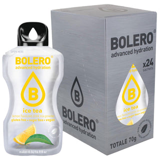 Bolero Sticks 24 Bustine 3g, Bevanda Istantanea Solubile, Zero Zuccheri, Vitamina C, Ice Tea Lemon (Tè al Limone)