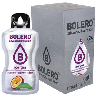 Bolero Sticks 24 Bustine 3g, Bevanda Istantanea, Ice Tea Passionfruit  - Tè al Frutto della Passione