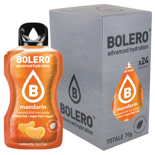 Bolero Sticks 24 Bustine 3g, Bevanda Istantanea Zero Zuccheri e Poche Calorie, Mandarin (Mandarino)
