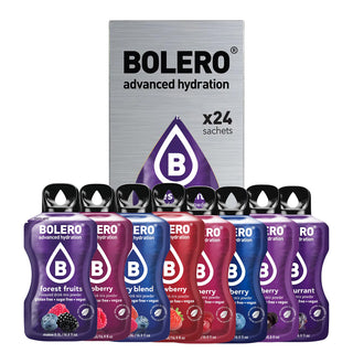 Bolero Sticks 24 Bustine 3g, Bevanda Istantanea Zero Zuccheri e Poche Calorie, Mix Bacche