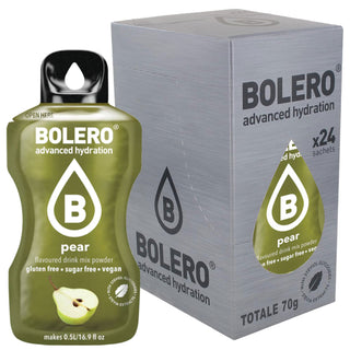 Bolero Sticks 24 Bustine 3g, Bevanda Istantanea Zero Zuccheri e Poche Calorie, Pear (Pera)