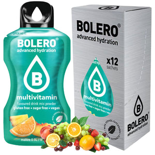 Bolero Sticks 12 Bustine 3g, Bevanda Istantanea Zero Zuccheri e Poche Calorie, Multivitamin - Multivitaminico