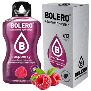 Bolero Sticks 12 Bustine 3g, Bevanda Istantanea Zero Zuccheri e Poche Calorie, Raspberry - Lampone