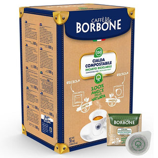 Caffè Borbone 150 Cialde Ese 44 mm Dek Borbone, Cialda Compostabile, Incarto Riciclabile