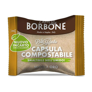 Caffè Borbone 100 capsule Borbone Oro Don Carlo Compostabili, Compatibili con Lavazza a Modo Mio