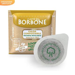 Caffè Borbone 150 Cialde Ese 44 mm Miscela Oro, Cialda Compostabile, Incarto Riciclabile