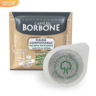 Caffè Borbone 150 Cialde Ese 44 mm Miscela Nera, Cialda Compostabile, Incarto Riciclabile