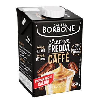 Crema Fredda al Caffè Borbone, Break Fresco e Veloce 550g, A Base Di Latte con Caffè Solubile Delattosata - UHT a Lunga Conservazione