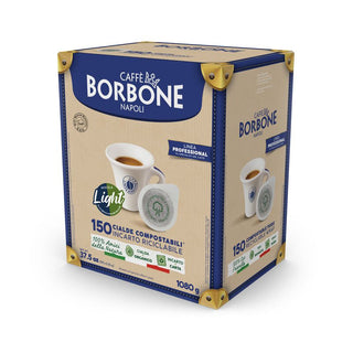 Caffè Borbone 150 Cialde Ese 44 mm Light Miscela 50% Blu, 50% Dek, Borbone Cialda Compostabile, Incarto Riciclabile