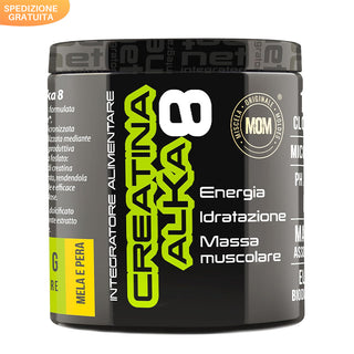 NET Integratori CREATINA ALKA 8 Creatina Monoidrata Micronizzata Clonapure,  Pre E Post Workout, Rapida Produzione Energetica, Contrasta la Fatica e Massimizza la Crescita Muscolare