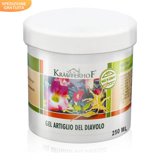 Kräuterhof Gel Con Artiglio del Diavolo ed Estratti di Eucalipto, Mentolo e Canfora. Ideale Per Massaggi, 250 ml