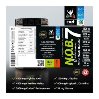NET Integratori- N.O.B. 7 EXTREME – Integratore Pre-Workout Potenziato Gusto Arancia